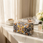 Косметичка Aspan, L  серо-оранжевая — изображение 2